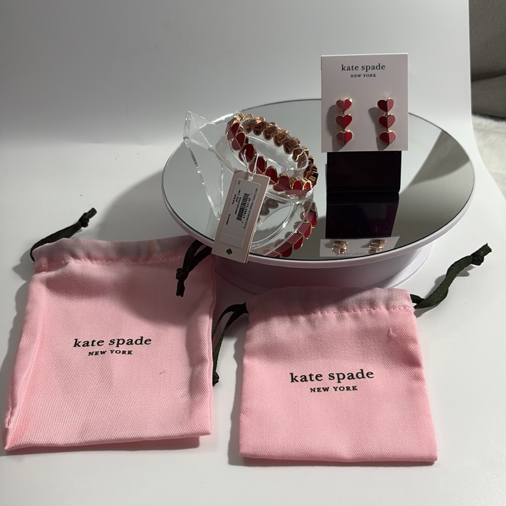 Kate Spade Red Heart Bracelet and Earrings Set - Picture 6 of 6